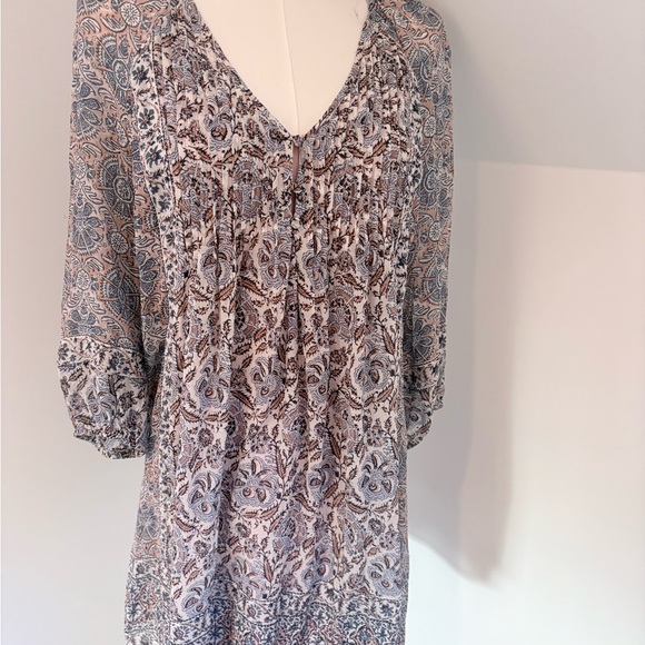 Joie loose & flowy 3/4 sleeve dress w/ separate slip - Picture 6 of 12